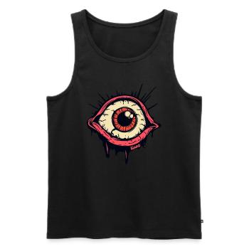 Eerie, hypnotic and awake, the eye - Men's Premium Organic Tank Top - black - Front - AI Model Male 178 light (178cm)