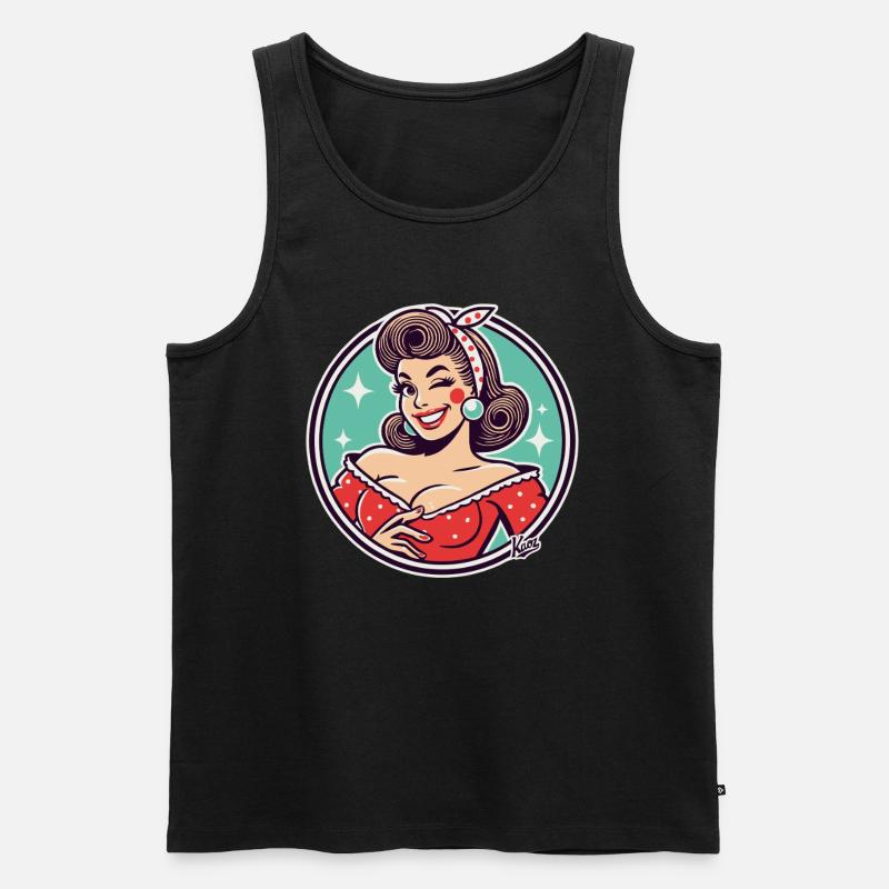 Die gute Retro Hausfrau - Männer Premium Bio Tank Top - Schwarz