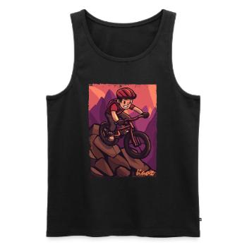 Adventure Mountain Biking Mountain Bike Design - Men's Premium Organic Tank Top - black - Front - Michal (187cm)
