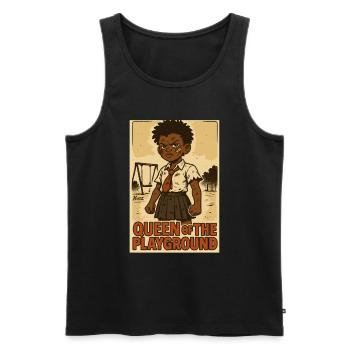 Strong schoolgirl queen on the playground - Men's Premium Organic Tank Top - black - Front - Michal (187cm)