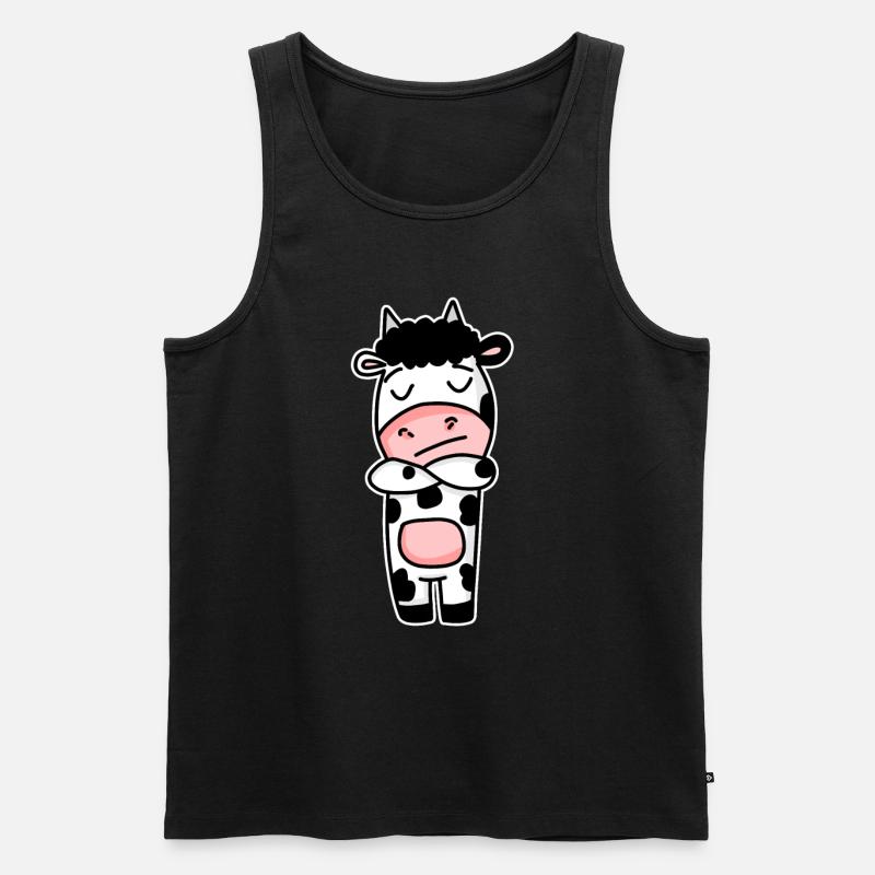 Kuh - Männer Premium Bio Tank Top - Schwarz