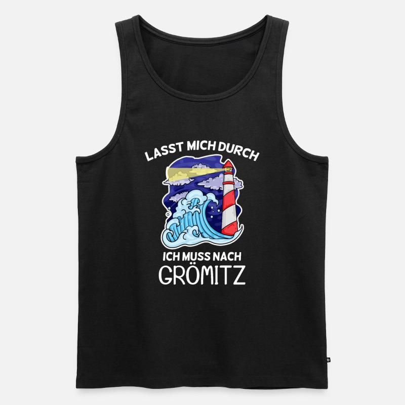 Grömitz Spruch - Männer Premium Bio Tank Top - Schwarz