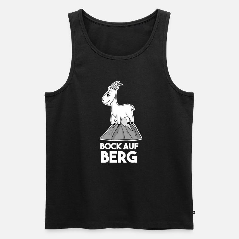 Bock auf Berge - Ziege Ziegenbock - Männer Premium Bio Tank Top - Schwarz