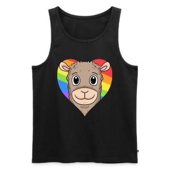 Lama Lgbt Regenbogen Farben - Männer Premium Bio Tank Top - Schwarz - Vorne - AI Model Male 178 light (178cm)