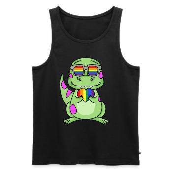 LGBT Animal Dinosaur Rainbow Heart - Men's Premium Organic Tank Top - black - Front - AI Model Male 178 light (178cm)