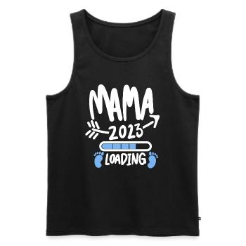 Mama 2023 Mutter Schwangerschaft Schwanger - Männer Premium Bio Tank Top - Schwarz - Vorne - AI Model Male 178 light (178cm)