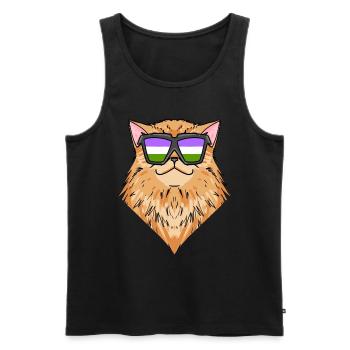 Genderqueer Lgbt Katze Perserkatze - Männer Premium Bio Tank Top - Schwarz - Vorne - Michal (187cm)