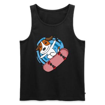 Dog Belgian Shepherd as a skater - Men's Premium Organic Tank Top - black - Front - Michal (187cm)