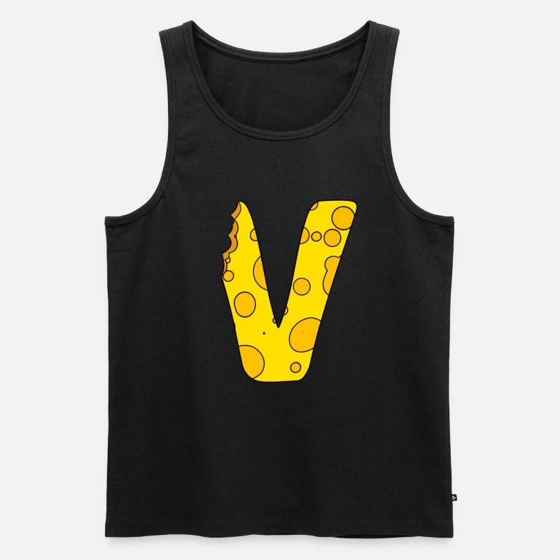 Buchstabe V - Männer Premium Bio Tank Top - Schwarz