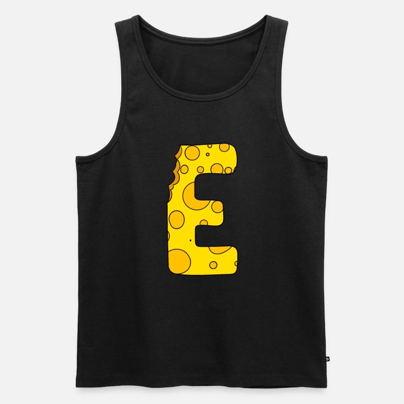Buchstabe E - Männer Premium Bio Tank Top - Schwarz