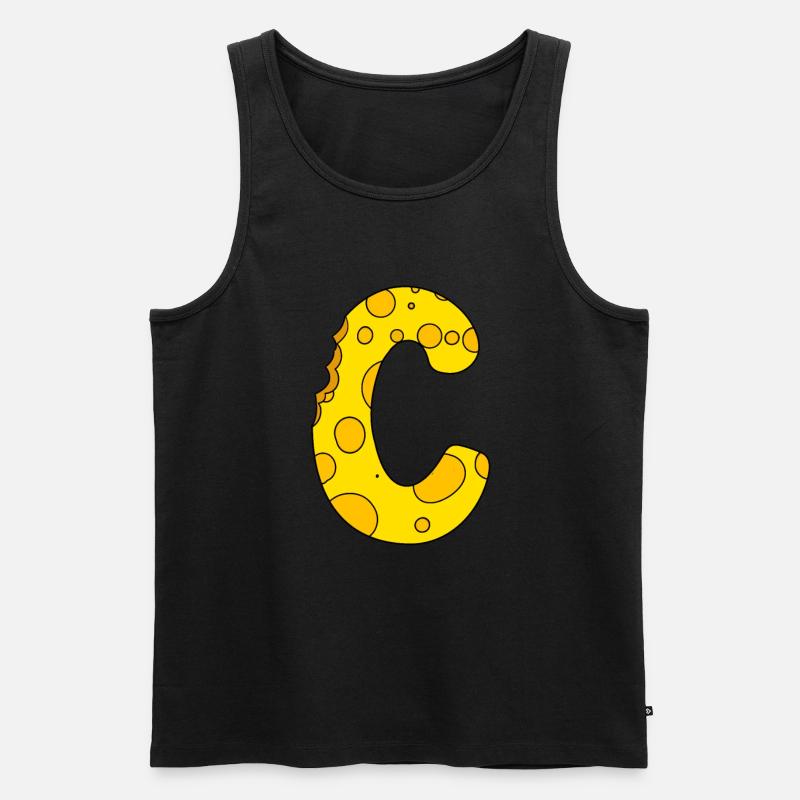 Buchstabe C - Männer Premium Bio Tank Top - Schwarz