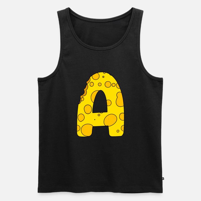Buchstabe A - Männer Premium Bio Tank Top - Schwarz