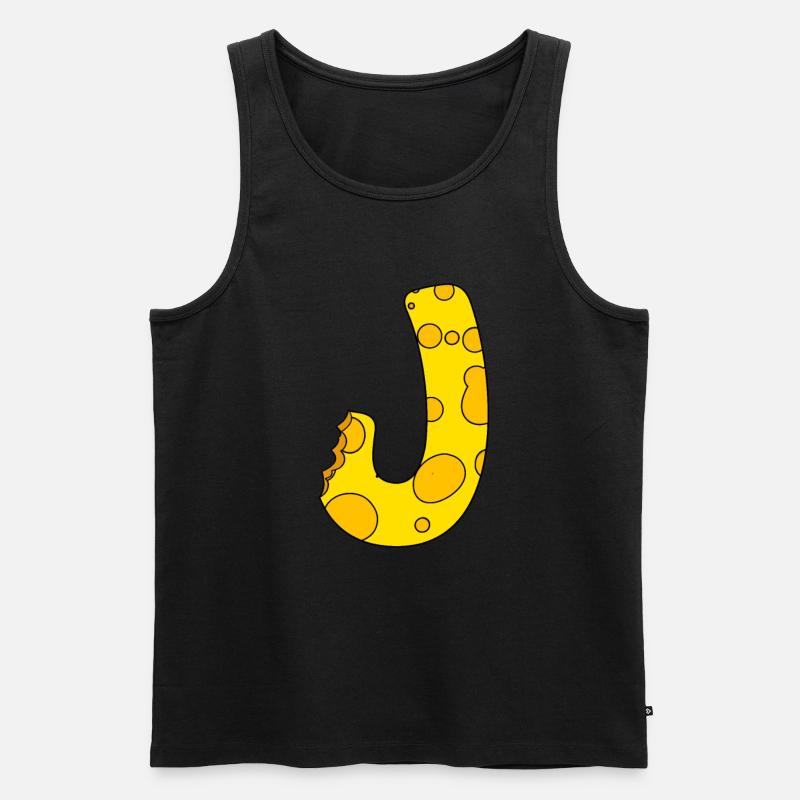 Buchstabe J - Männer Premium Bio Tank Top - Schwarz