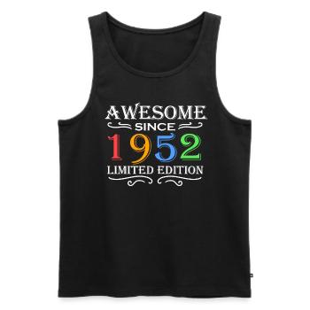 1952 - Jahrgang 1952 - Fantastisch seit 1952 - Männer Premium Bio Tank Top - Schwarz - Vorne - Michal (187cm)
