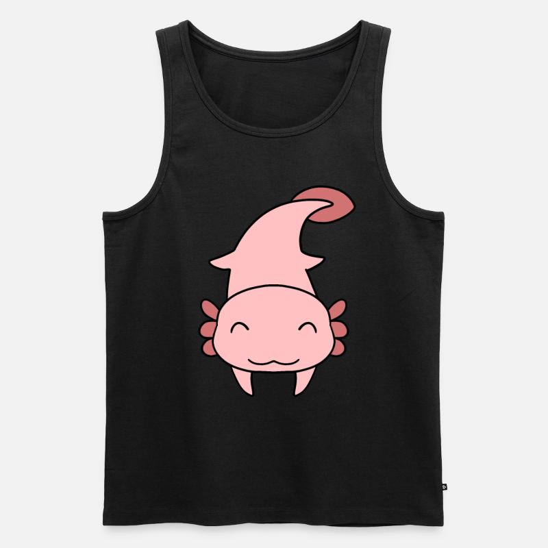 Süßes Axolotl - Männer Premium Bio Tank Top - Schwarz