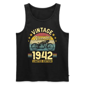 Vintage November 1942 80 years Anniversary - Men's Premium Organic Tank Top - black - Front - Michal (187cm)