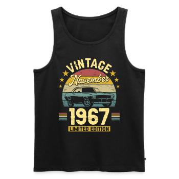 Vintage November 1967 55 years Anniversary - Men's Premium Organic Tank Top - black - Front - AI Model Male 178 light (178cm)
