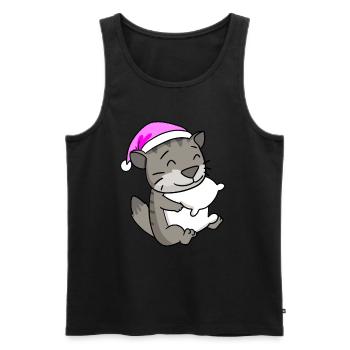 Cat Cat Breed Siberian Cat - Men's Premium Organic Tank Top - black - Front - Michal (187cm)