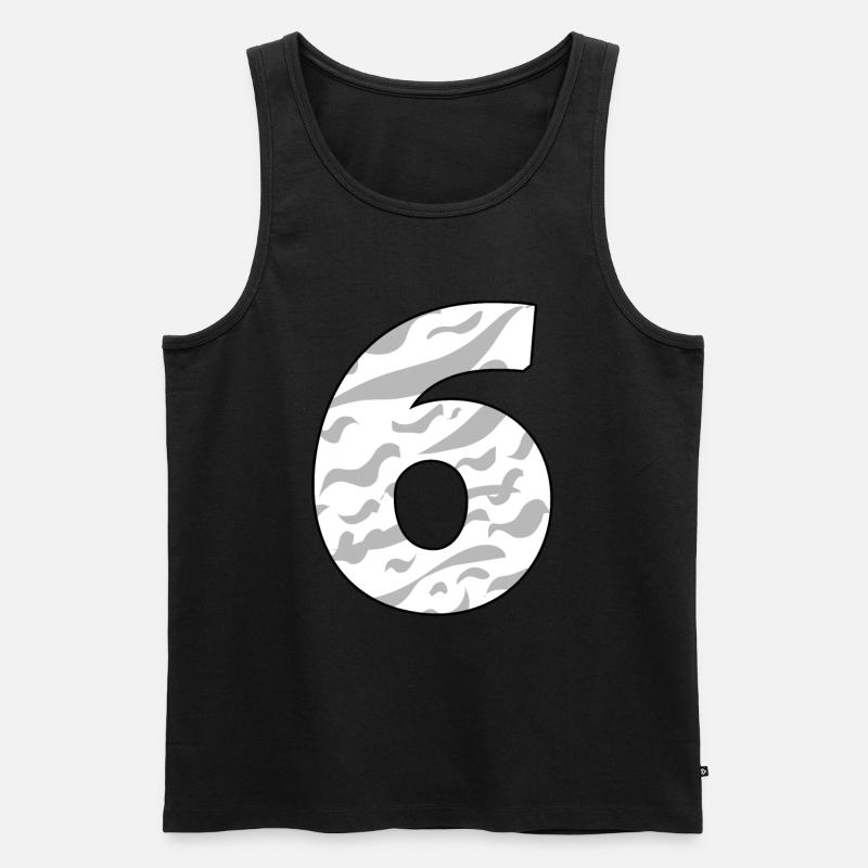 Sechs - 6 - Männer Premium Bio Tank Top - Schwarz