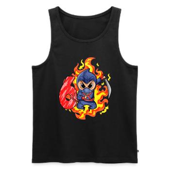 6th Birthday Boy 6 years old Ninja - Men's Premium Organic Tank Top - black - Front - Michal (187cm)