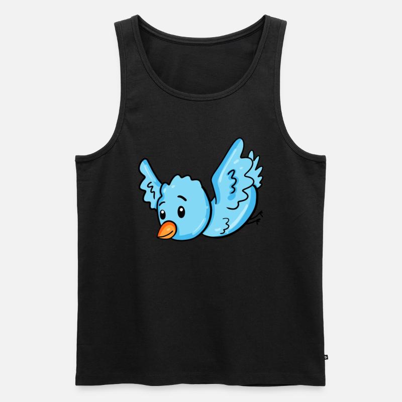 Vogel Blau - Männer Premium Bio Tank Top - Schwarz