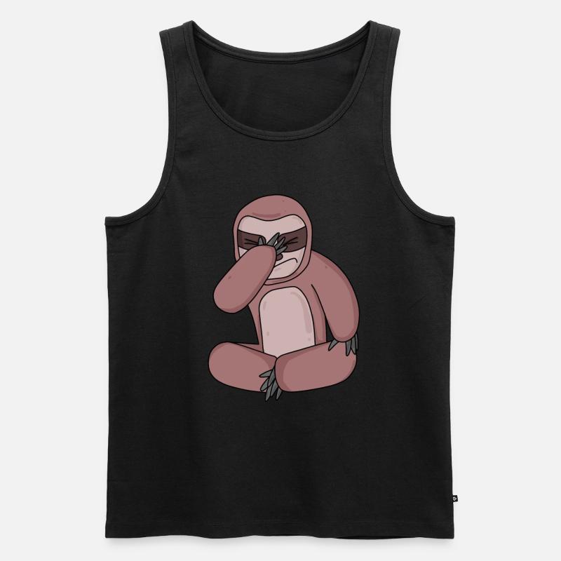 Faultier lustig - Männer Premium Bio Tank Top - Schwarz