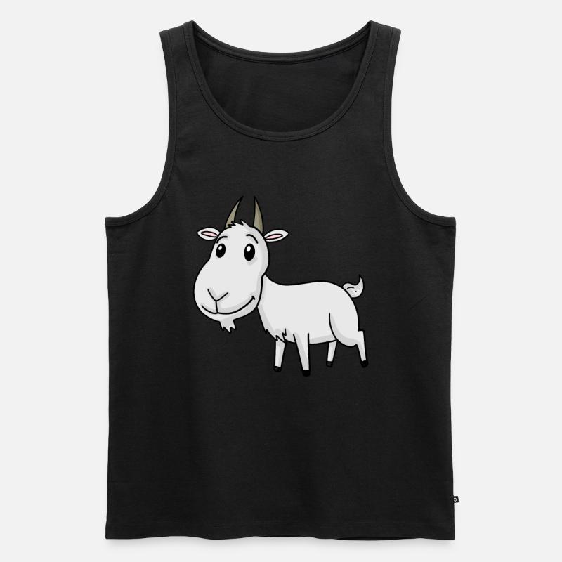 Ziege Niedlich - Männer Premium Bio Tank Top - Schwarz