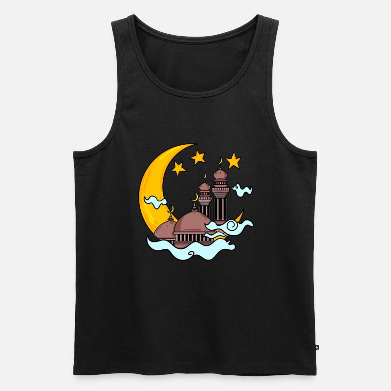 Moschee mit Halbmond - Männer Premium Bio Tank Top - Schwarz