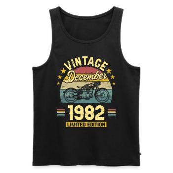 Vintage Décembre 1982 40 Ans Anniversaire - Débardeur bio Premium Homme - noir - Devant - Michal (187cm)