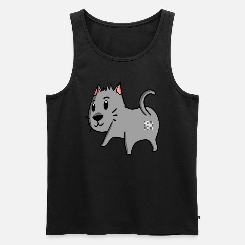 Katze Arsch - Katze Hintern - Männer Premium Bio Tank Top - Schwarz