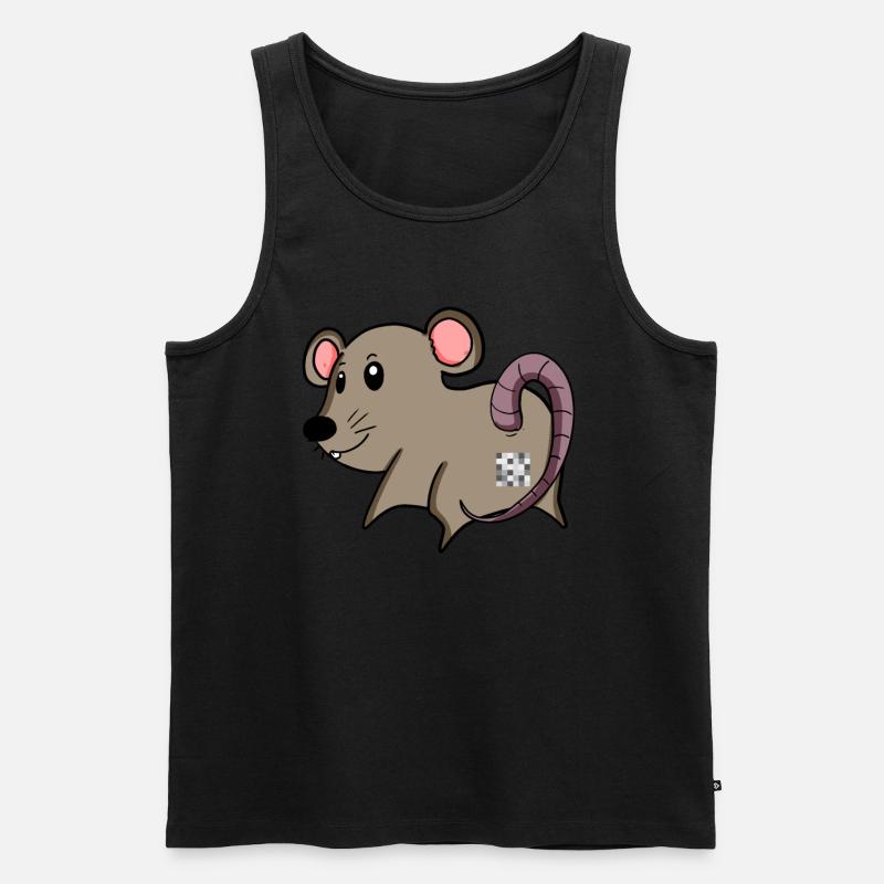 Maus Arsch - Maus Hintern - Männer Premium Bio Tank Top - Schwarz