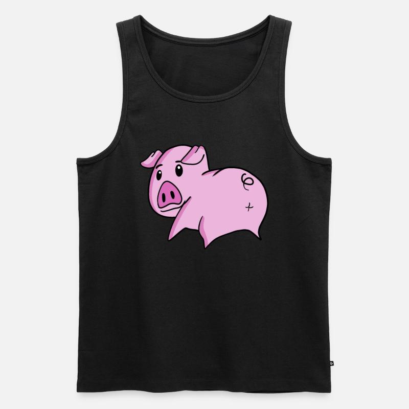 Schwein Arsch - Schwein Hintern - Männer Premium Bio Tank Top - Schwarz