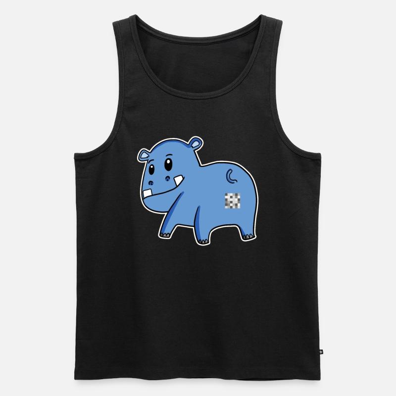 Nilpferd Arsch - Nilpferd Hintern - Männer Premium Bio Tank Top - Schwarz