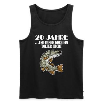 20. Geburtstag Angler Lustiger Spruch - 20 Jahre - Männer Premium Bio Tank Top - Schwarz - Vorne - Michal (187cm)