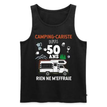 camping cariste je suis retraité - Débardeur bio Premium Homme - noir - Devant - Michal (187cm)