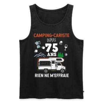 Camping-car camping-cariste depuis 75 ans - Débardeur bio Premium Homme - noir - Devant - Michal (187cm)