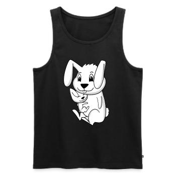Familie Schwangerschaft - Hase mit Baby - Hase - Männer Premium Bio Tank Top - Schwarz - Vorne - AI Model Male 178 light (178cm)