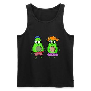 Avocado Paar - Männer Premium Bio Tank Top - Schwarz - Vorne - AI Model Male 178 light (178cm)