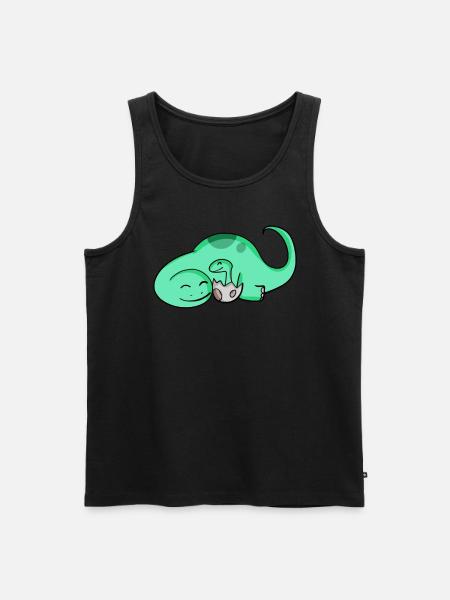 Dinosaur with baby dinosaur - Men's Premium Organic Tank Top - black