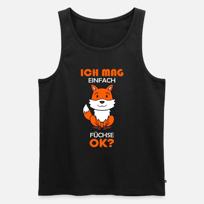 Fuchs Tier Wald Wildtier - Männer Premium Bio Tank Top - Schwarz