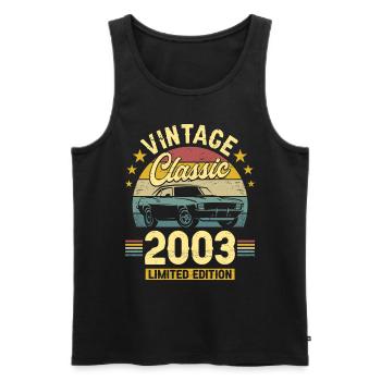 Autojahrgang 2003 20-jähriges Jubiläum - Männer Premium Bio Tank Top - Schwarz - Vorne - AI Model Male 178 light (178cm)