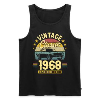 Car Vintage 1968 55 Years Anniversary - Men's Premium Organic Tank Top - black - Front - AI Model Male 178 light (178cm)