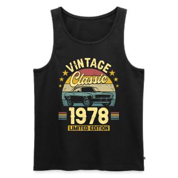 Car Vintage 1978 45 Years Anniversary - Men's Premium Organic Tank Top - black - Front - AI Model Male 178 light (178cm)