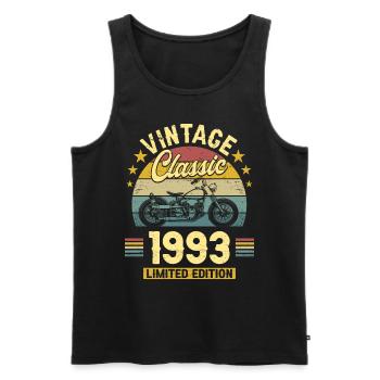 Oldtimer Motorrad 1993 30 Jahre Jubiläum - Männer Premium Bio Tank Top - Schwarz - Vorne - AI Model Male 178 light (178cm)