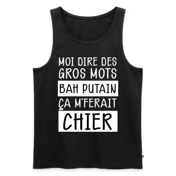 Gros mots humour Cadeau Homme Meilleur Pote Ami - Débardeur bio Premium Homme - noir - Devant - AI Model Male 178 light (178cm)