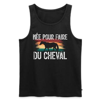 amoureuse des chevaux - cadeau Cavelier. - Débardeur bio Premium Homme - noir - Devant - Michal (187cm)