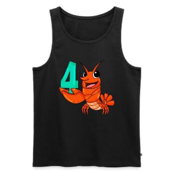 4 birthday 4 years old with animal motif - four - Men's Premium Organic Tank Top - black - Front - AI Model Male 178 light (178cm)