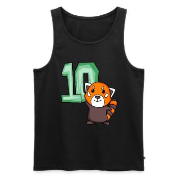 10. Geburtstag Motiv Roter Panda - zehn Jahre alt - Männer Premium Bio Tank Top - Schwarz - Vorne - Michal (187cm)