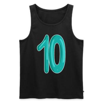Dix numéros 10 - Débardeur bio Premium Homme - noir - Devant - Michal (187cm)