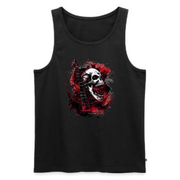 Heavy Metal Skull - Männer Premium Bio Tank Top - Schwarz - Vorne - AI Model Male 178 light (178cm)